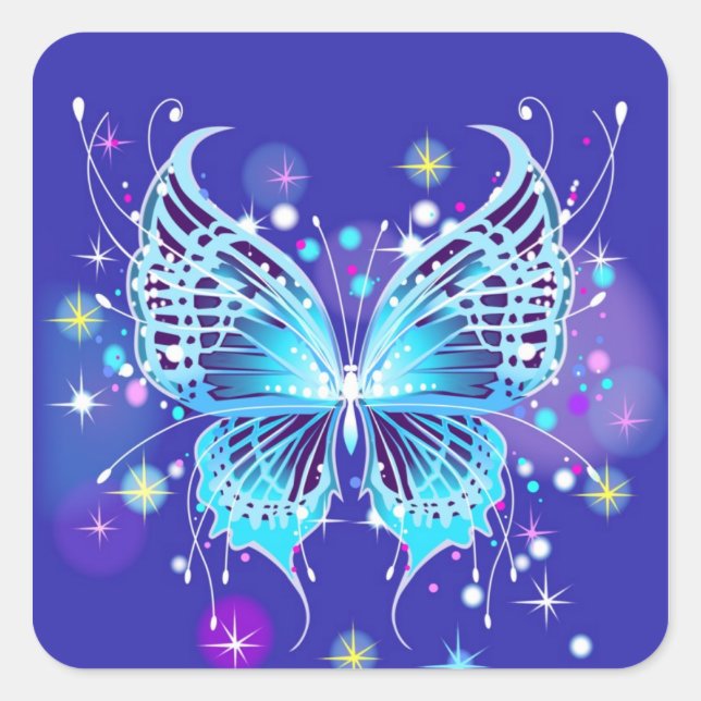 Butterfly Square Sticker (Front)