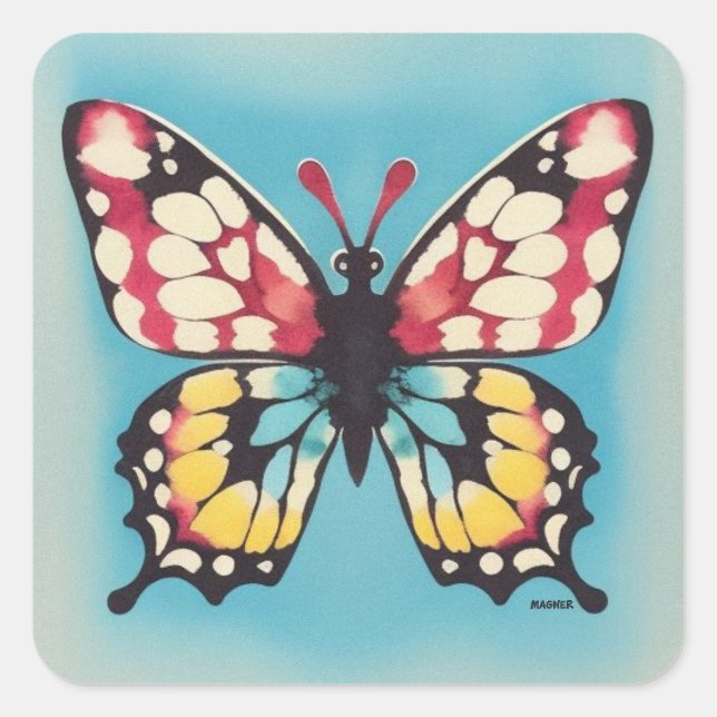 Butterfly Square Sticker (Front)