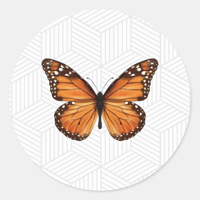 BUTTERFLY STICKER01 CLASSIC ROUND STICKER (Front)