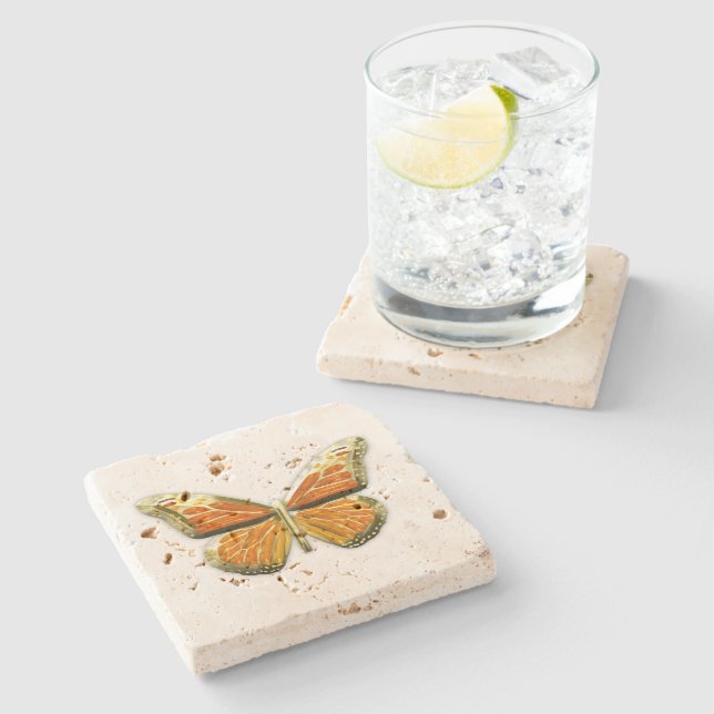 Butterfly Stone Coaster (Side)