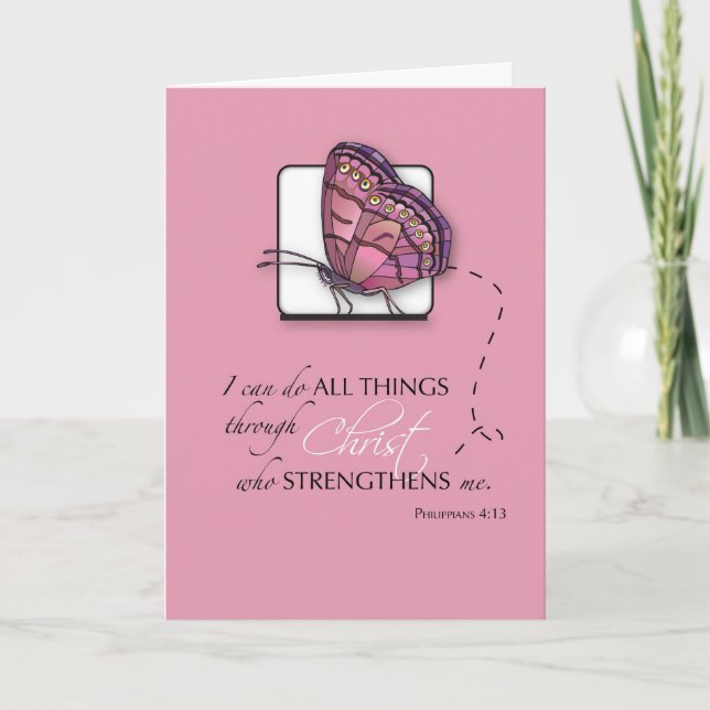 Butterfly Strength in Christ Card (Front)