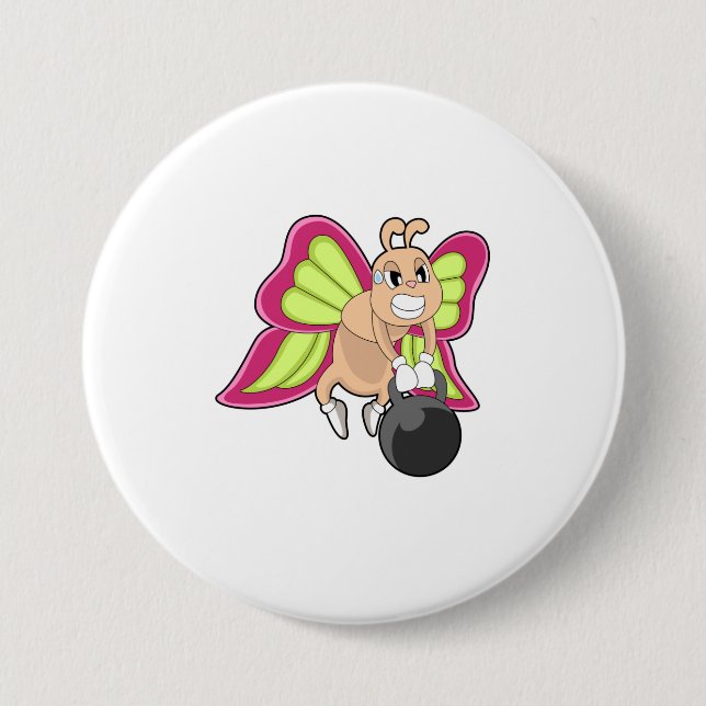 Butterfly Strength training Dumbbell 3 Inch Round Button (Front)