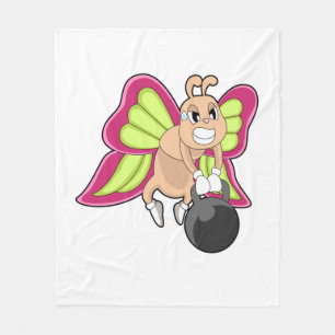 Butterfly Strength training Dumbbell Fleece Blanket