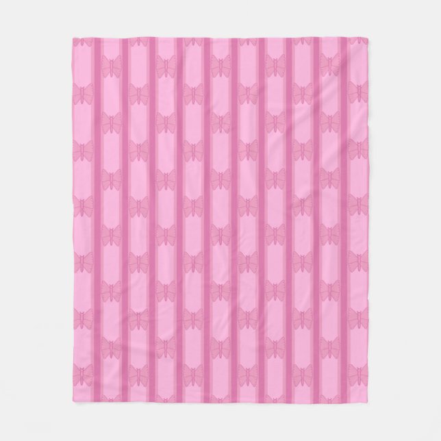 Butterfly Striped Fleece Blanket (Front)