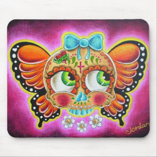 Butterfly sugar skull mouse pad