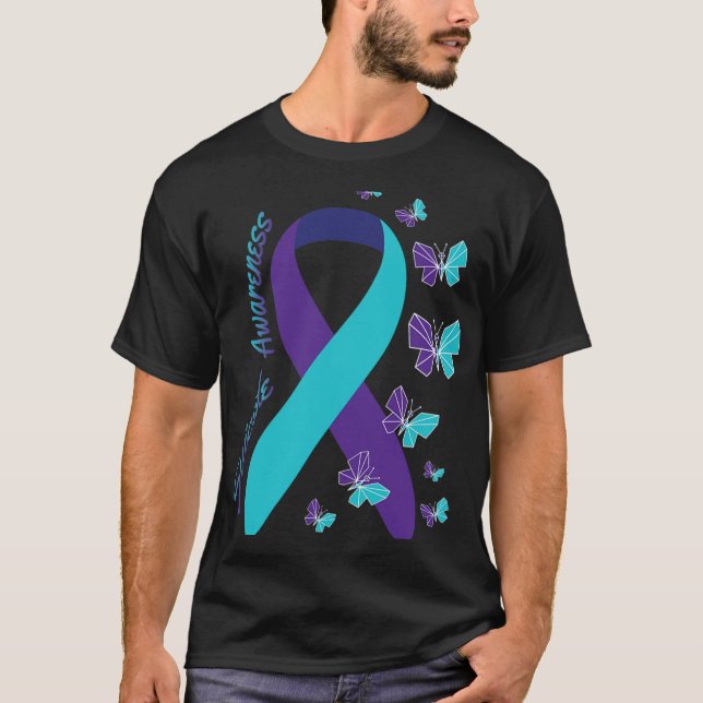 Butterfly Suicide Awareness Mental Health  T-Shirt (Front)