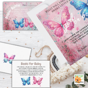 butterfly summer Gender Reveal Party Invitation