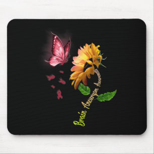 Butterfly Sunflower Brain Aneurysm Awareness 1 Mouse Pad