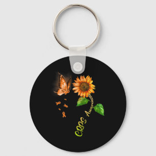 Butterfly Sunflower Crps Awareness 1 Keychain