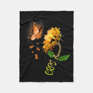 Butterfly Sunflower Crps Awareness Fleece Blanket