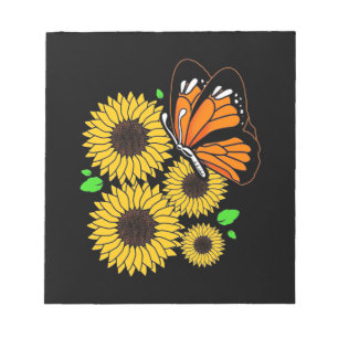 Butterfly Sunflower Garden Notepad