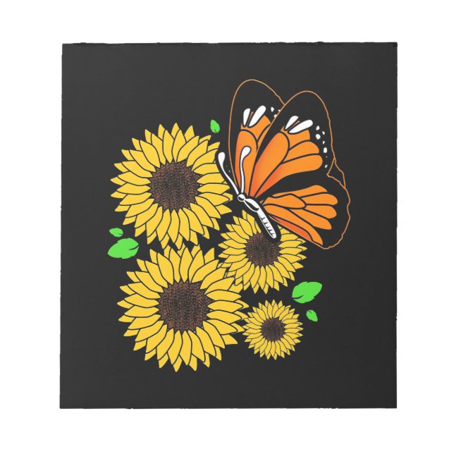 Butterfly Sunflower Garden Notepad (Front)