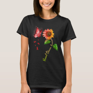 Butterfly Sunflower Heart Disease Awareness  T-Shirt