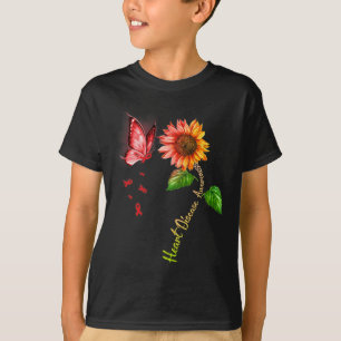 Butterfly Sunflower Heart Disease Awareness T-Shirt