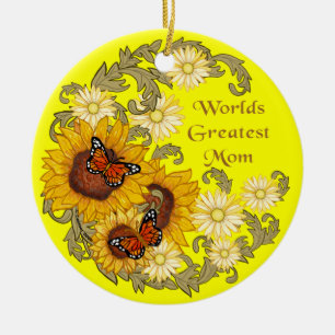 Butterfly Sunflower Mom  ornament 