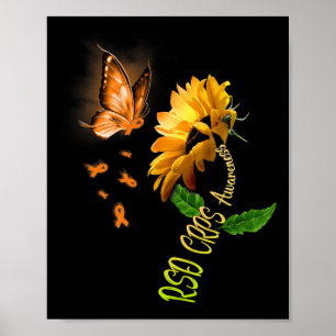 Butterfly Sunflower RSD CRPS Awareness 1 Poster