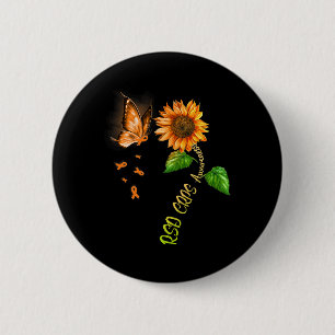 Butterfly Sunflower Rsd Crps Awareness 2 Inch Round Button