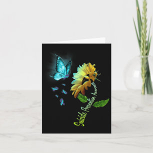Butterfly Sunflower Suicide Prevention Awareness Card
