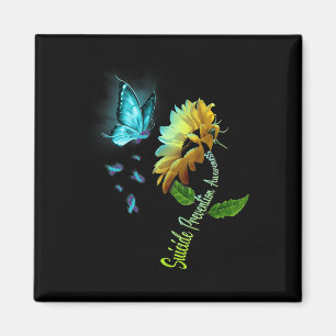 Butterfly Sunflower Suicide Prevention Awareness Magnet