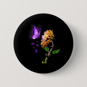 Butterfly Sunflower Turner Syndrome Awareness  2 Inch Round Button