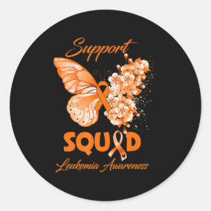Butterfly Support Squad Leukaemia Awareness  Classic Round Sticker