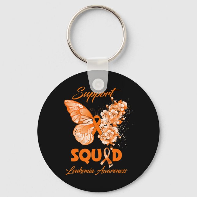 Butterfly Support Squad Leukaemia Awareness  Keychain (Front)