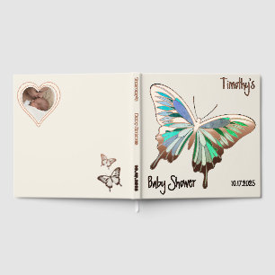 Butterfly Sweet Palette Baby Shower Rose Gold Guest Book
