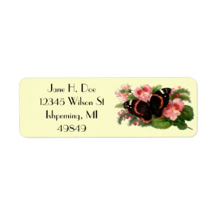 Butterfly Sweet Pea Garden Return Address Labels