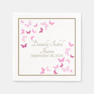 Butterfly Sweet Sixteen Quinceanera Custom Party Napkin