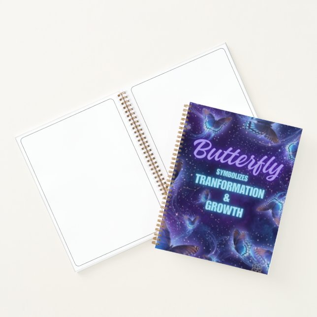 Butterfly Symbolizes Transformation Growth Cosmic  Notebook (Inside)