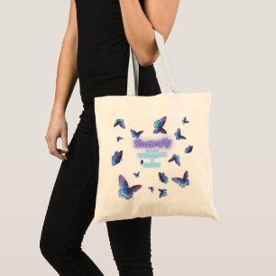 Butterfly Symbolizes Transformation Growth Indigo  Tote Bag