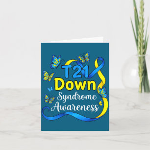 Butterfly t21 support world down syndrome awarenes card