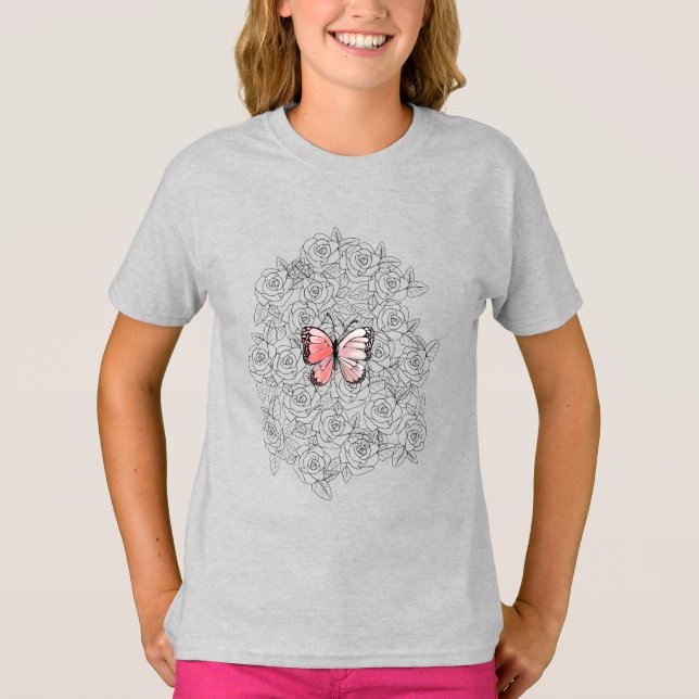 Butterfly T-Shirt Roses (Front)