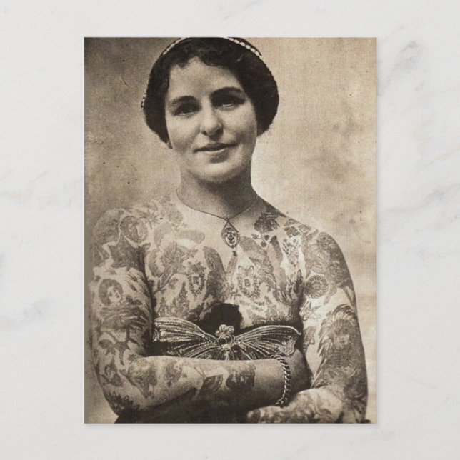 Butterfly Tattoo Girl Postcard (Front)