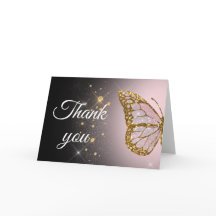 butterfly thank you card