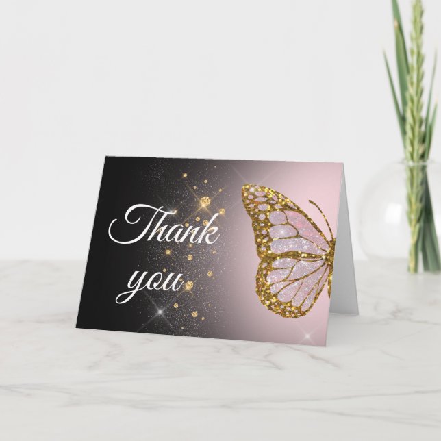butterfly  thank you card (Front)