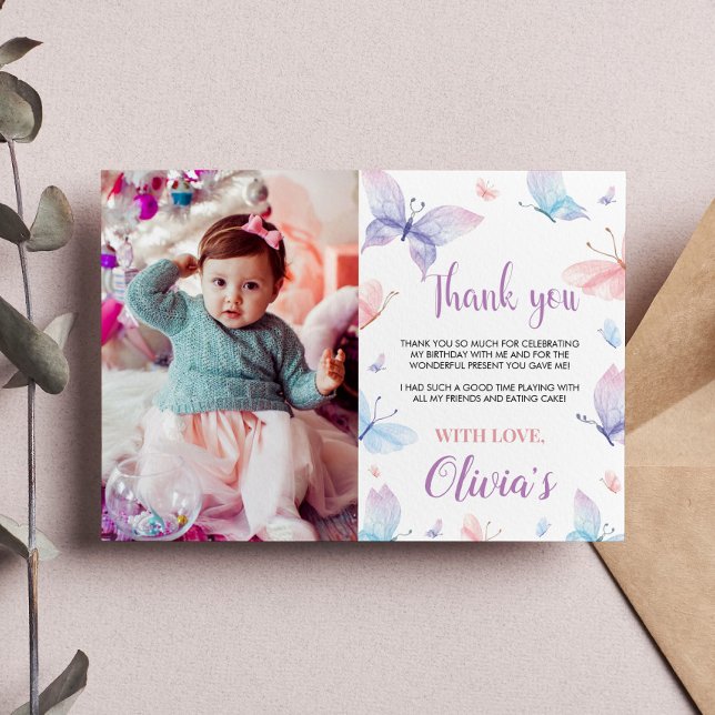 Butterfly Thank You Card Garden Party (Creator Uploaded)