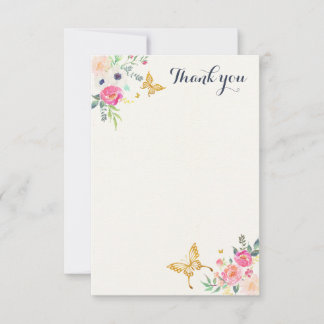 Butterfly Thank You Note Card