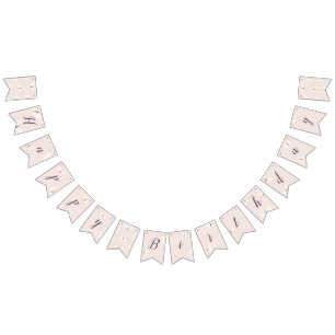 Butterfly Theme Birthday  Bunting Flags