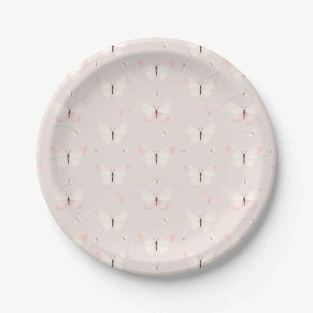 Butterfly Theme Birthday Paper Plate (Front)