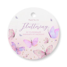 Butterfly Theme Round Favour Tags
