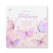 Butterfly Theme Square Favour Tags