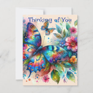 Butterfly Thinking of You Personalized Card