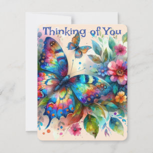 Butterfly Thinking of You Personalized Card