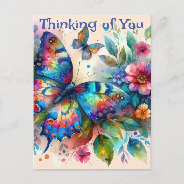 Butterfly Thinking of You Personalized  Postcard (Front)