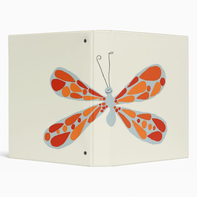 Butterfly Three Ring Binder in Orange (Background)