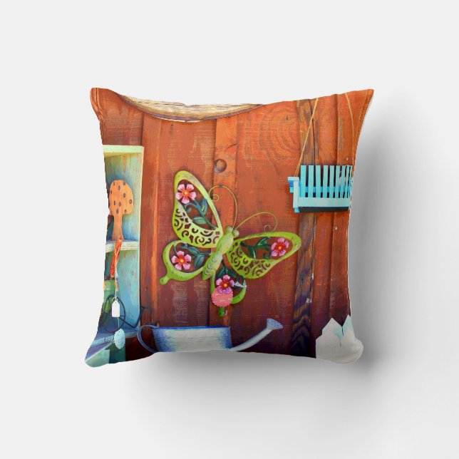 Butterfly Throw Pillow 16" x 16" (Back)
