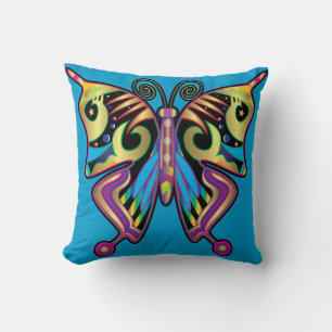 Butterfly throw pillow two sided colours home deco