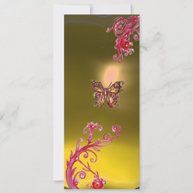 BUTTERFLY  TOPAZ , yellow bright red pink violet Invitation (Front)