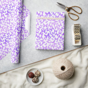 Butterfly Toss (Lavender) Wrapping Paper